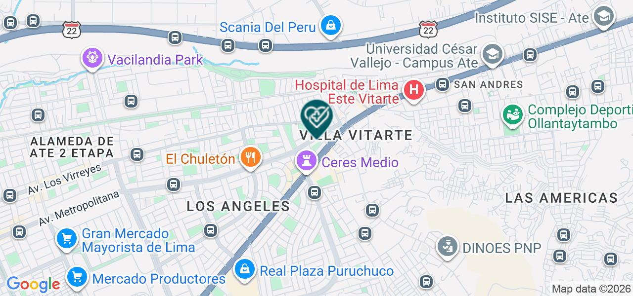 Mapa de Consultorio Obstetrico Villa Salud
