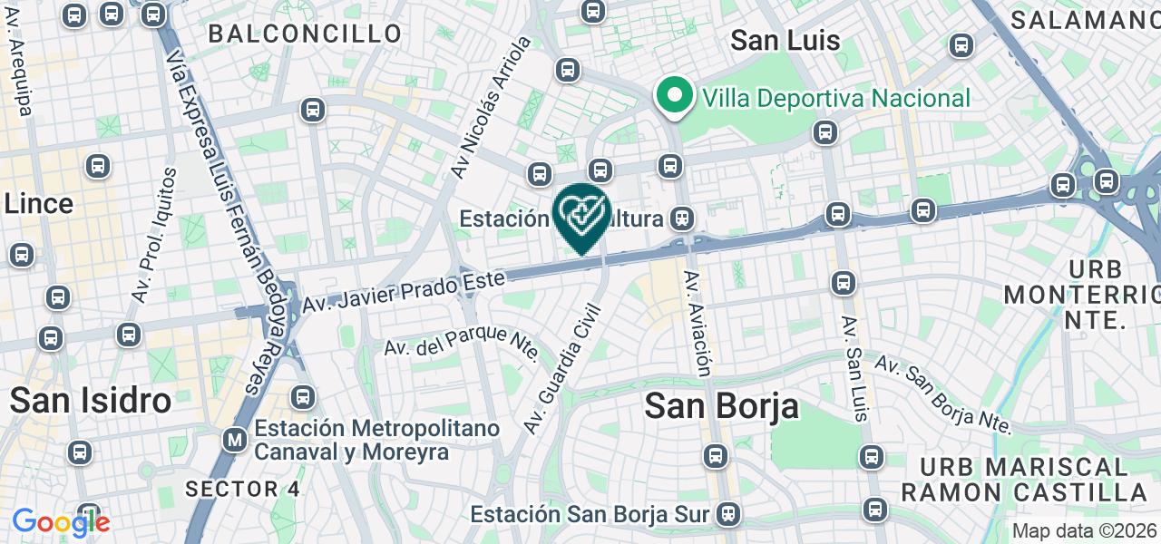 Mapa de Centro Odontologico Americano - Javier Prado