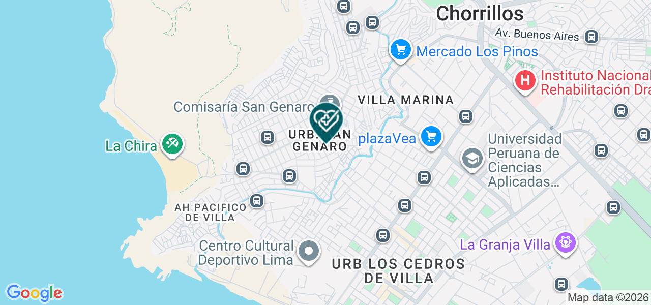 Mapa de Centro Medico Especializado Virgen del Rosario SAC