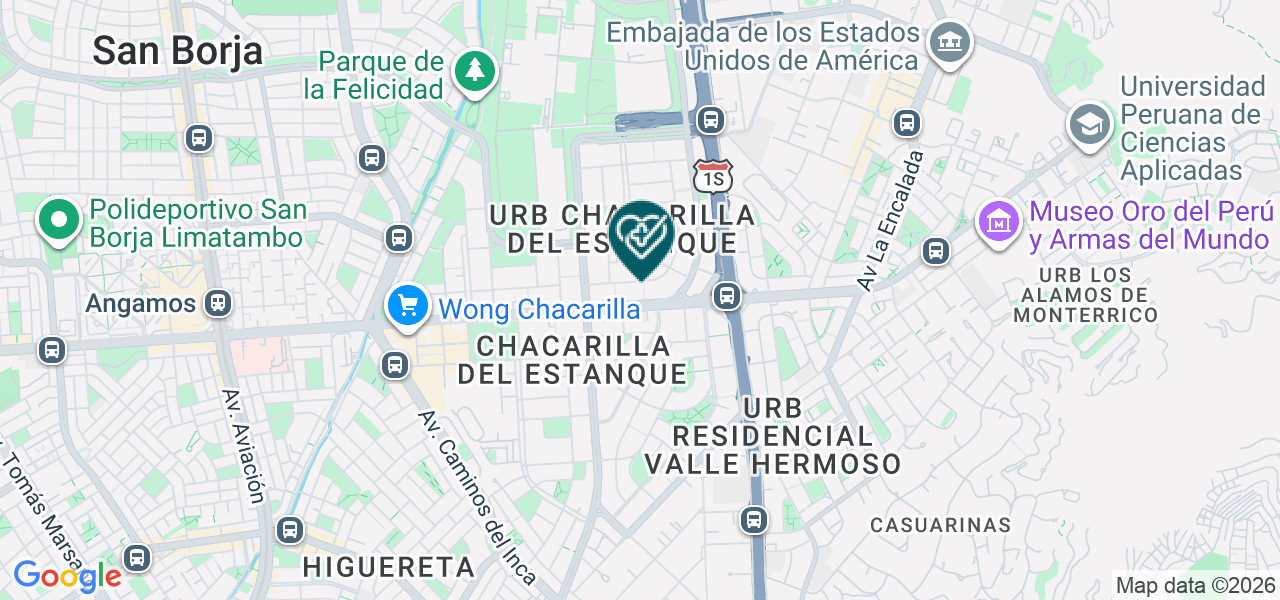 Mapa de Clinica Chacarilla - Medicina Fisica y Rehabilitacion