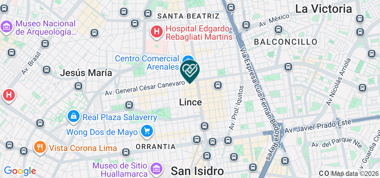 Mapa de Optica Bellavista EIRL.