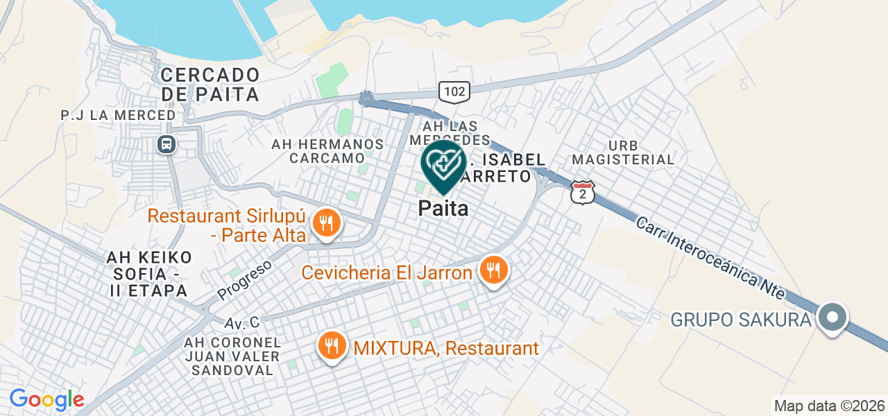 Mapa de Centro Medico Paita SRL