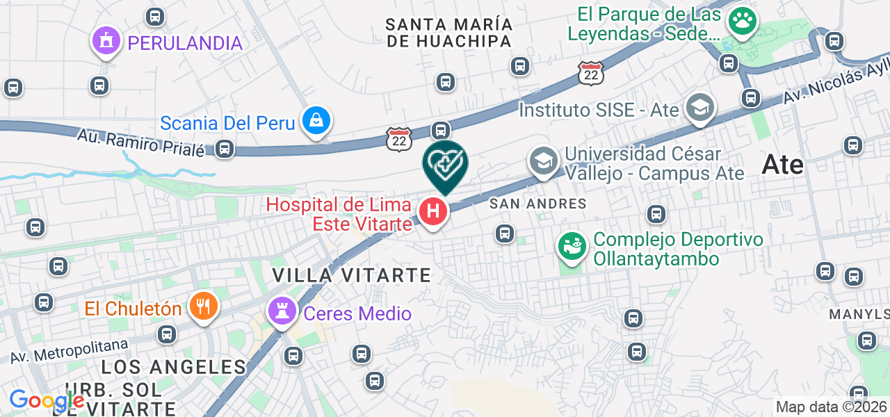 Mapa de Consultorios Medicos Ñahui Salud