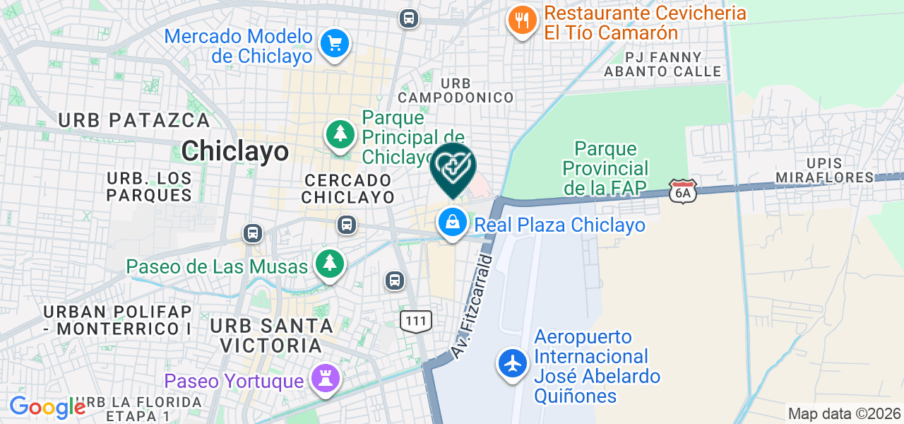 Mapa de Clinicas Auna Sede Chiclayo