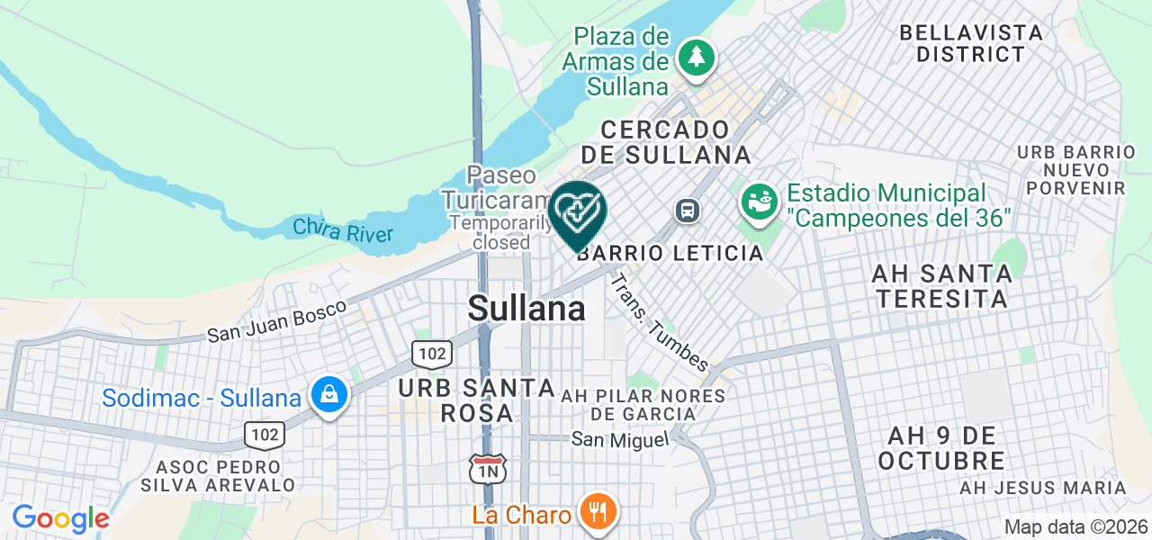 Mapa de Centro de Especialidades Medicas Salud Ocupacional Virgen de Fatima E.I.R.L