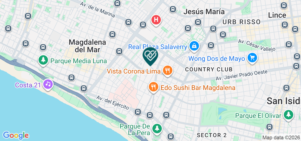 Mapa de Auna Medicina Fisica y Rehabilitación