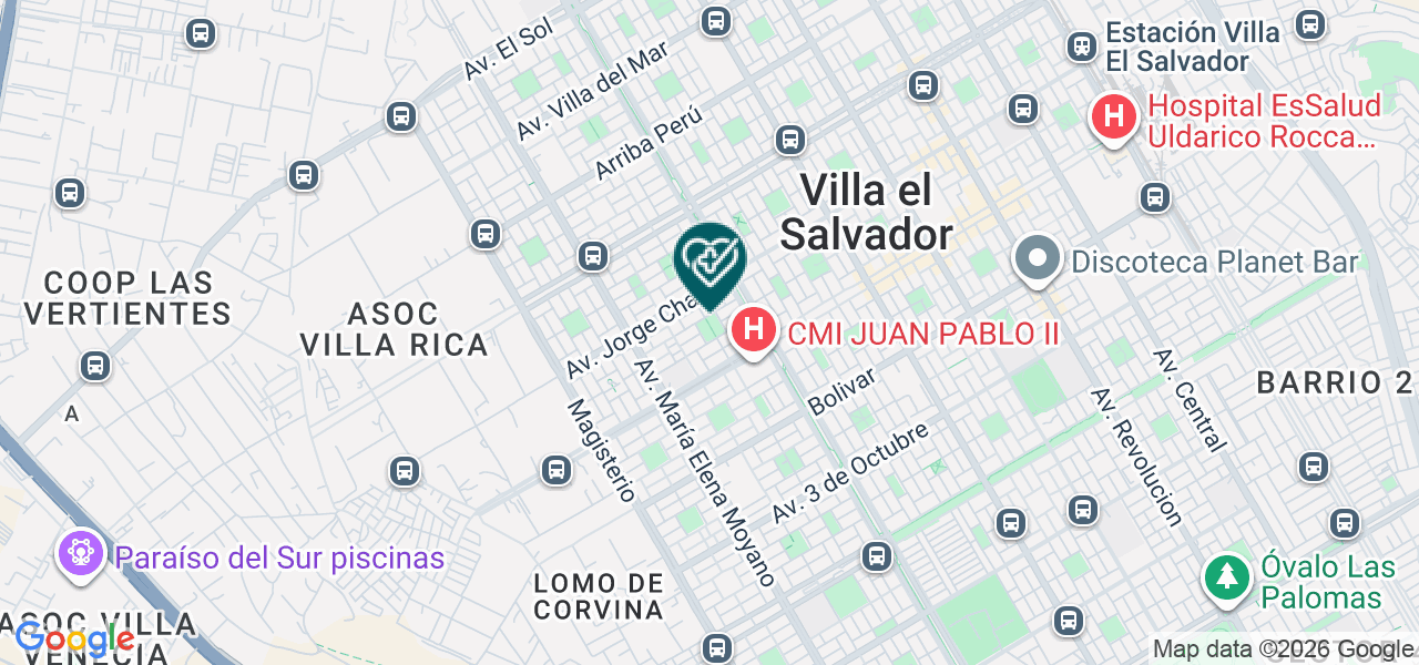 Mapa de Consultorio de Enfermería Virgen de Chapi