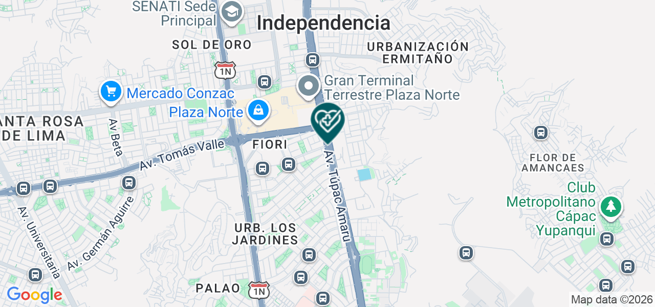 Mapa de Policlinico Cristo Viene SAC