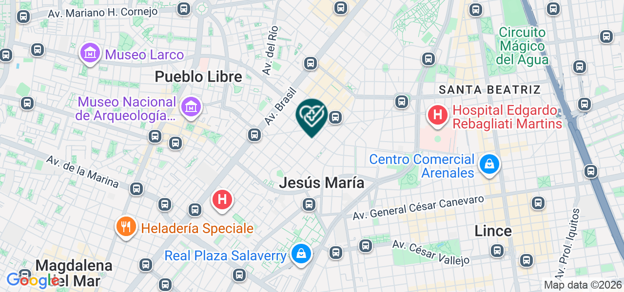 Mapa de Centro de Dialisis Jesus Maria SAC