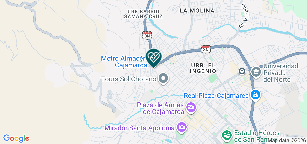 Mapa de Centro Medico Especializado Cristo Rey - Cajamarca E.I.R.L.
