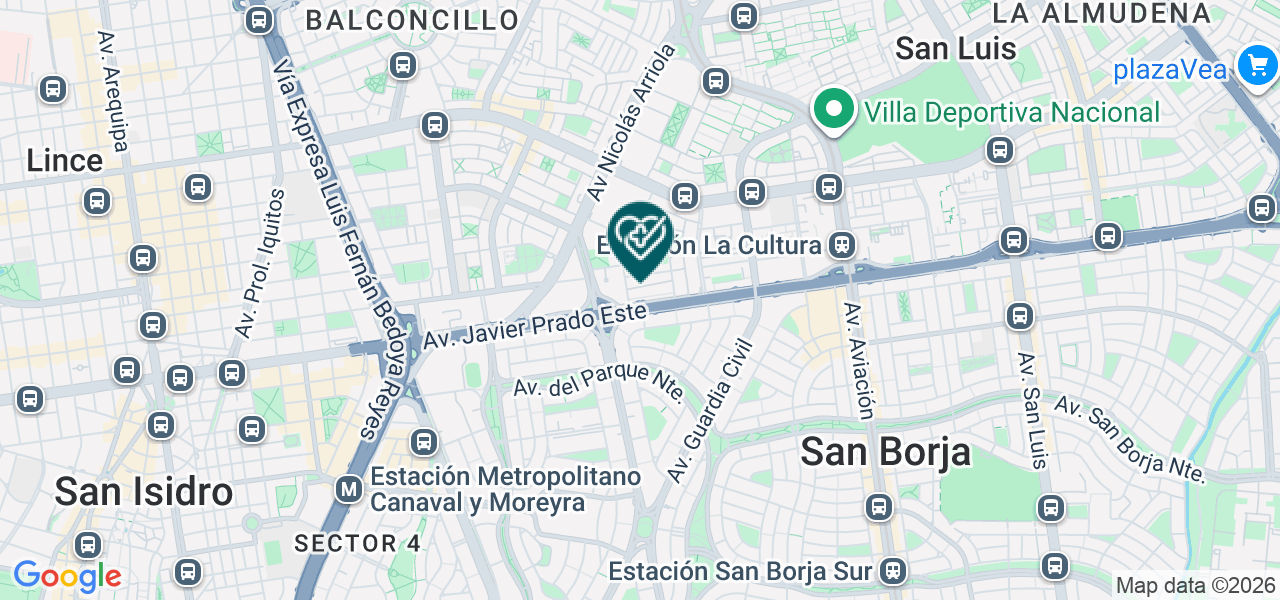 Mapa de Sanna\ Clínica San Borja - Consultorios