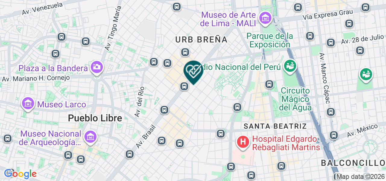 Mapa de Centro de Vacunacion de Laboratorios Roe