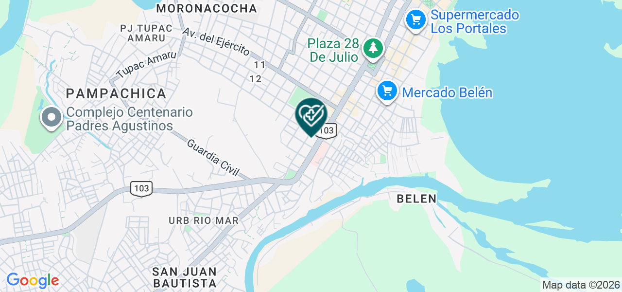 Mapa de San Benito "centro de Salud y Botica