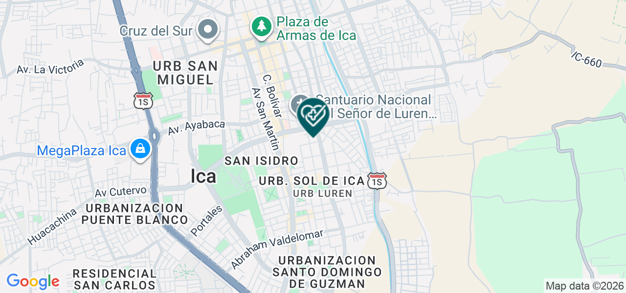 Mapa de Centro Odontologico Americano - Ica