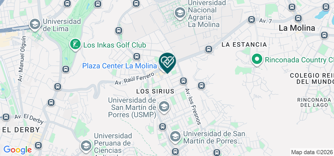 Mapa de Centro de Diagnostico Clínica Internacional - Sede la Molina