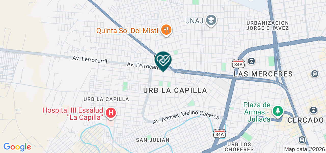 Mapa de Clinica de Especialidades Medicas Hipolito Unanue