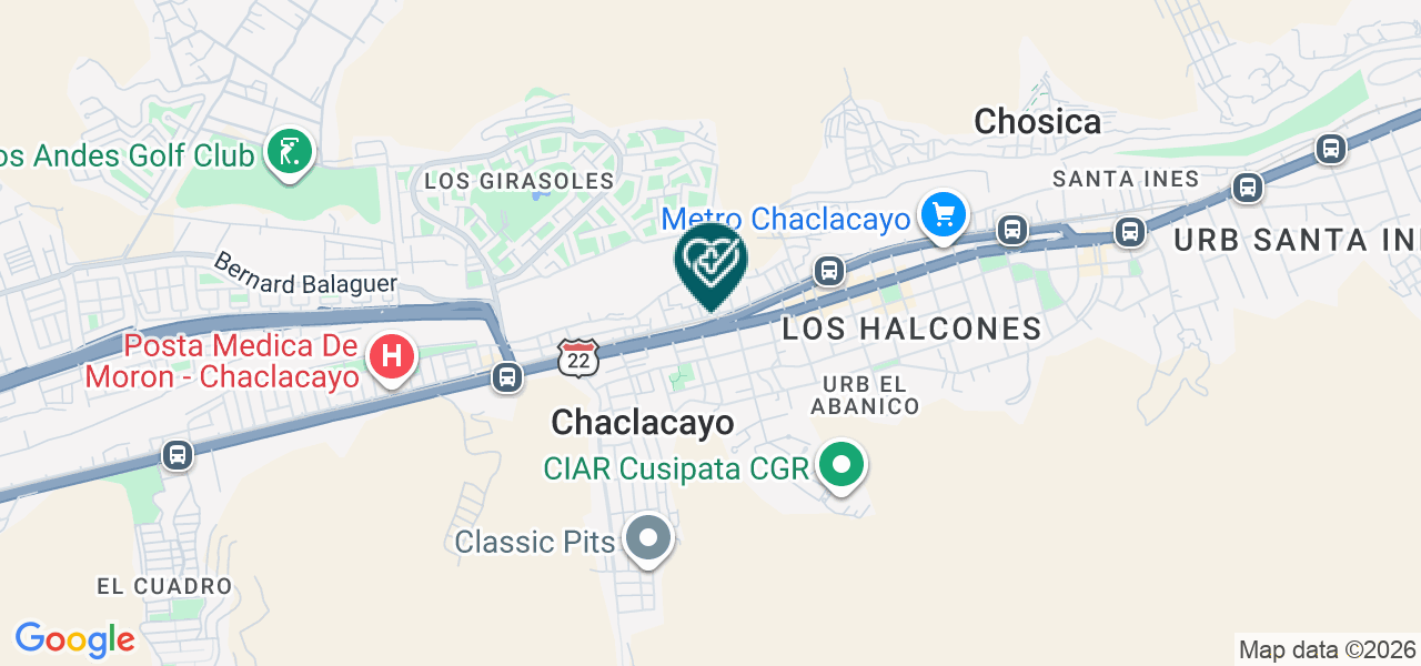 Mapa de Policlinco Madre del Rosario