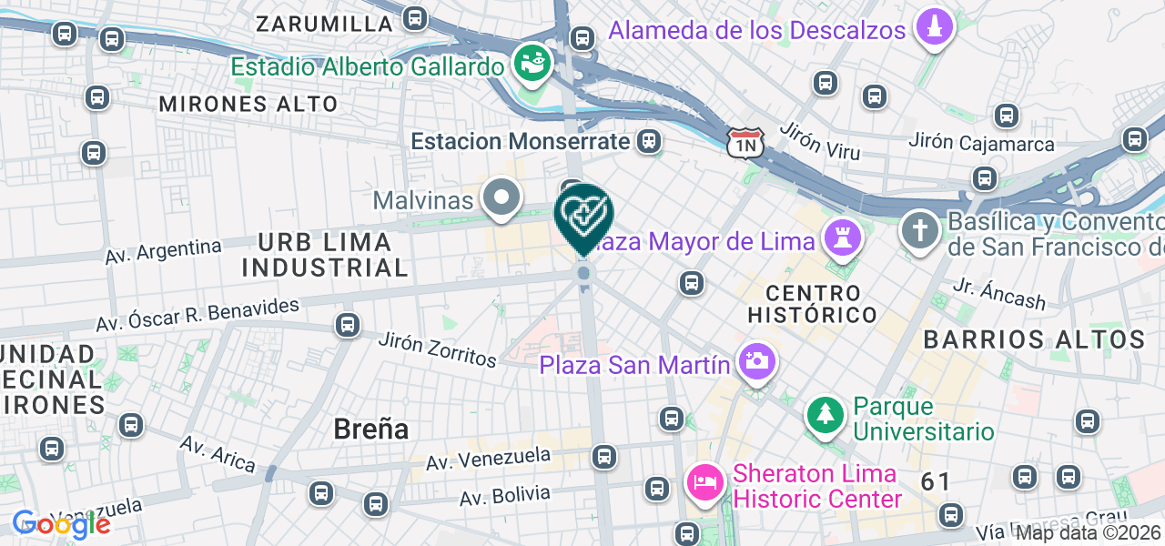 Mapa de Centro de Diagnostico Detekta S.A.C