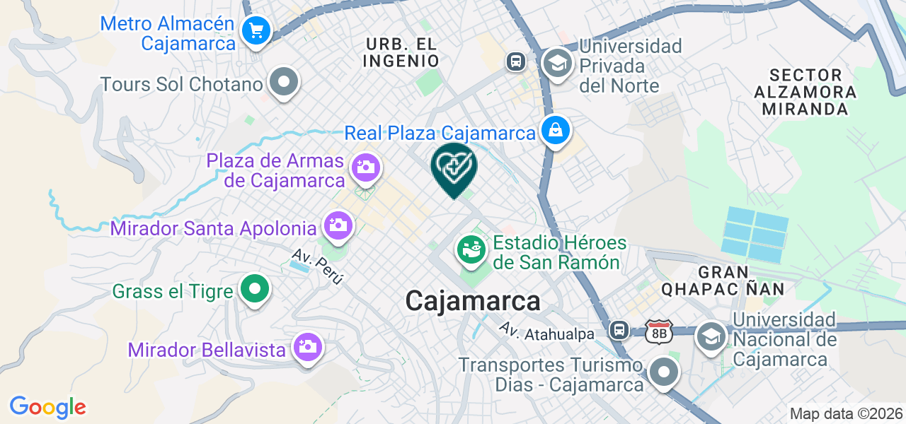 Mapa de Podologia y Masajes Cajamarca
