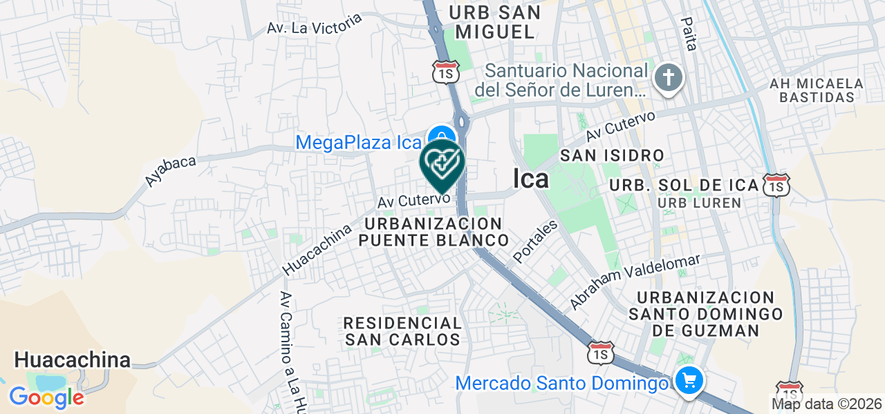 Mapa de Virgen de Guadalupe Atencion de Salud