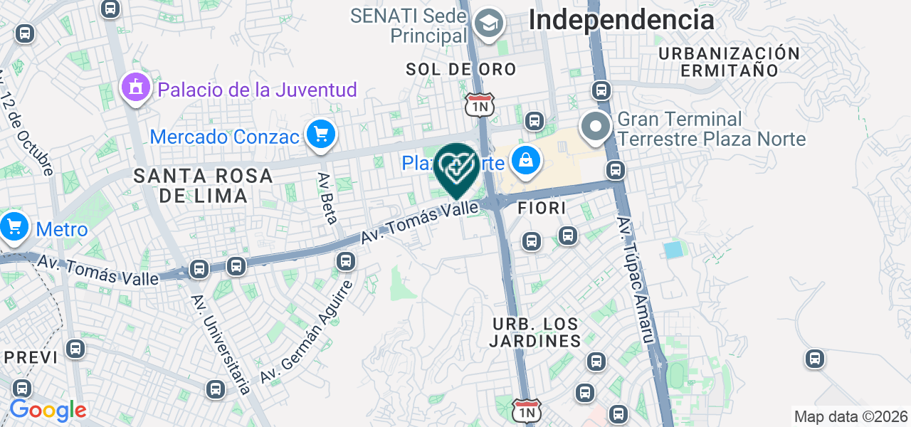 Mapa de Centro Médico Aviva - San Martín de Porres