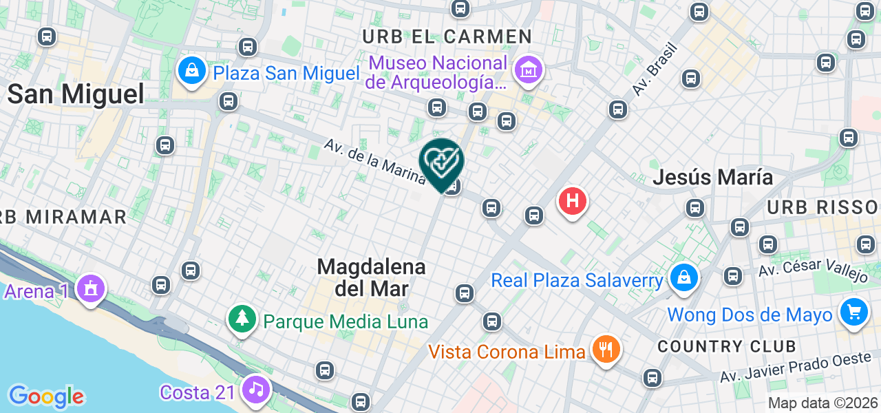 Mapa de Policlinico Municipal Corazon de Maria