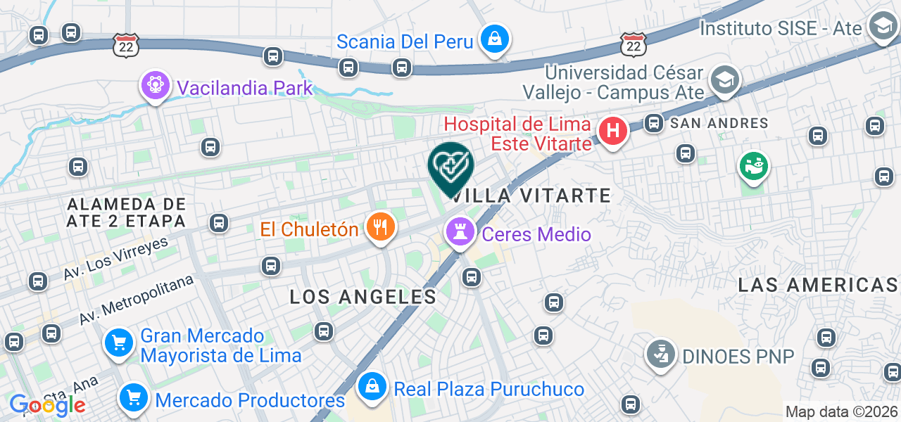 Mapa de Policlinico Valmedic - Intimas