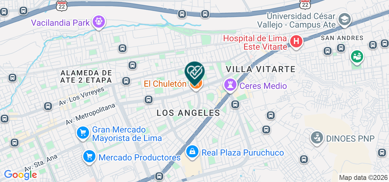 Mapa de Policlinico Solidario Ate