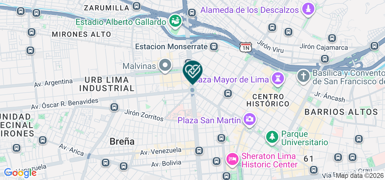 Mapa de Clinica San Pablo - Sede Asia