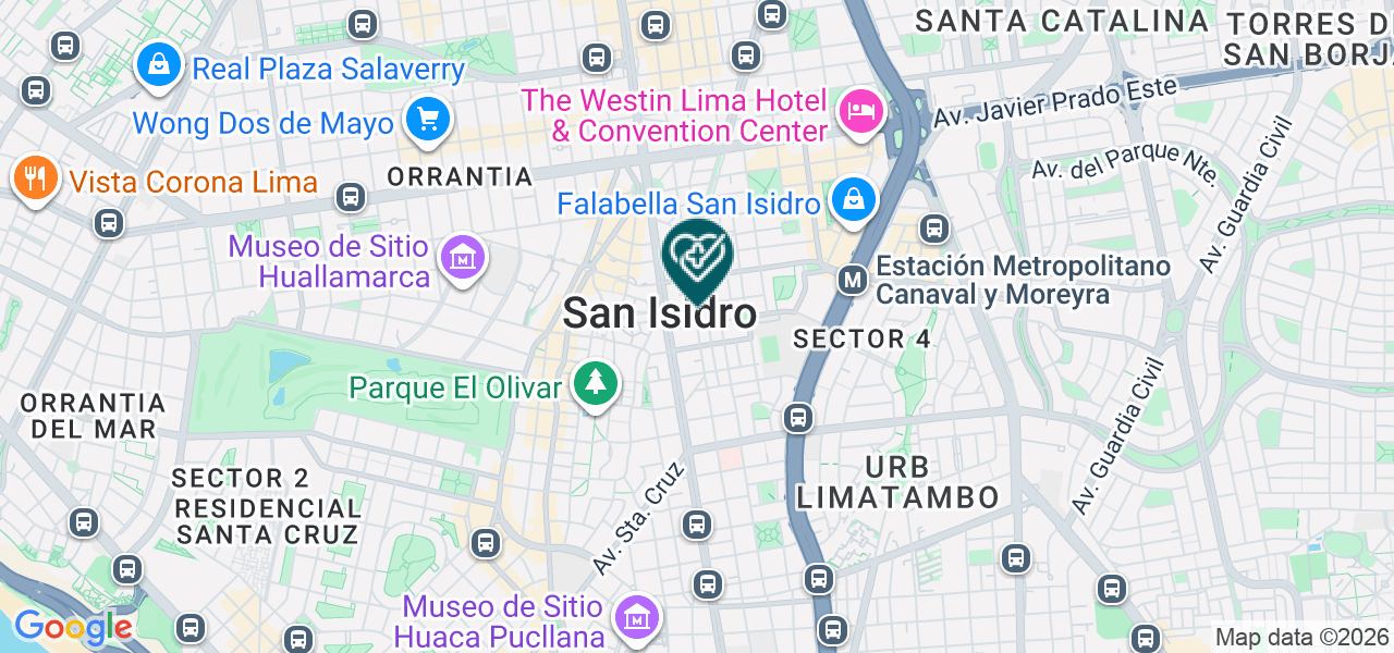 Mapa de Instituto Peruano del Hueso y la Articulacion